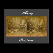 Stereoview Santa & American Flag ca 1901 postcards