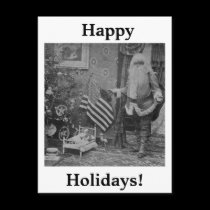 Stereoview Santa & American Flag ca 1901 postcards