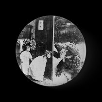 Stereoview - Santa?  circa 1899 buttons