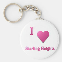 Sterling Heights -- Hot Pink Keychain