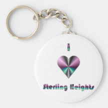 Sterling Heights -- Purple & Turquoise Keychain