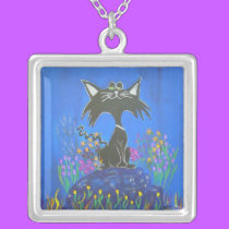 Sterling Silver Necklace -kool kitty necklaces
