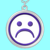 Sterling Silver Necklace: Sad Face Symbol by Artists4God Sterling Silver Necklace: Sad Face Symbol