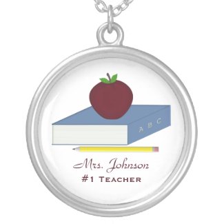 Sterling Silver Personalized #1 Teacher Necklace necklace