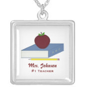 Sterling Silver Personalized #1 Teacher Necklace