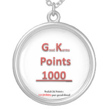 Sterling Silver Plate Necklace -Good Karma Points