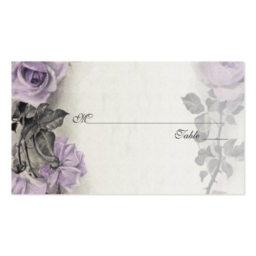Sterling Silver Rose Wedding Place or Escort Cards Business Cards (front side)