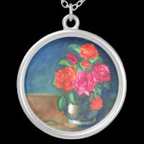 Sterling Silver Roses Necklace