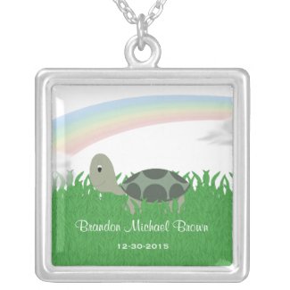 Sterling Silver Turtle: Birth Necklace necklace
