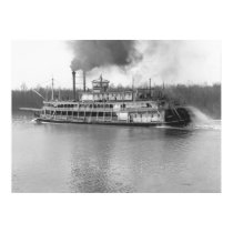 Stern-Wheel Steamboat Belle of Calhoun 1906 BW Posters