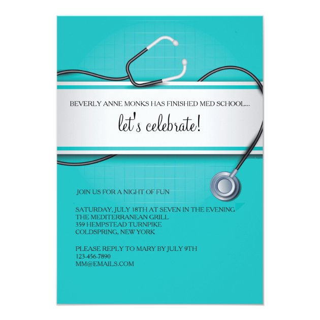 Stethoscope Invitations (front side)