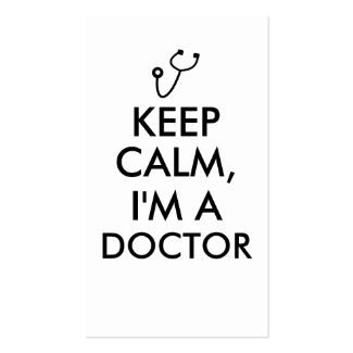 Stethoscope Keep Calm Doctor Business Cards Custom
