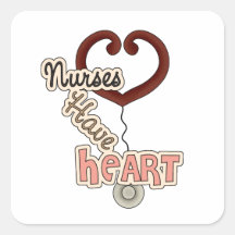 Stethoscope Nurses Have Heart T-shirts and GIfts Square Stickers