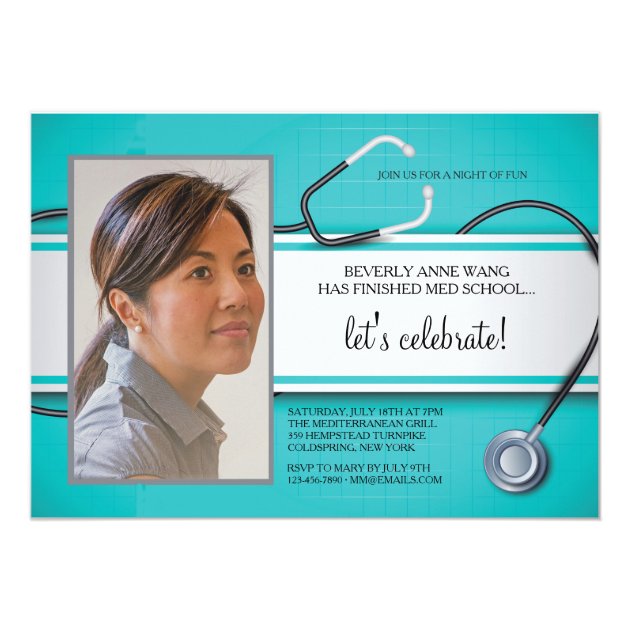 Stethoscope Photo Invitations (front side)