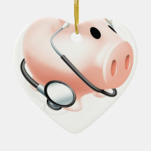 Stethoscope piggy bank ornaments