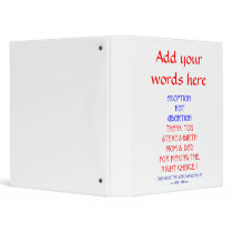 Steve "Adoption not Abortion..." 3 Ring Binders