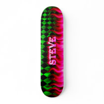 Steve pink fire Skatersollie skateboard.