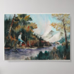 Steve riding in the Colorado mountains. Print