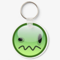 Steve Thorpe Green Smiley Key Chain keychains
