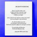STEVE VEGA POETRY PLAQUE plaques