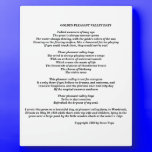 STEVE VEGA POETRY PLAQUE plaques
