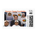 Steve with YET kids, Forever Young Foundation postage