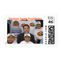 Steve with YET kids, Forever Young Foundation postage
