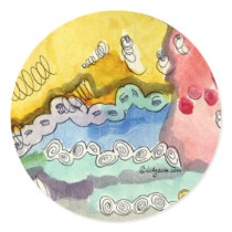Steve's Abstract Doodle Round Sticker