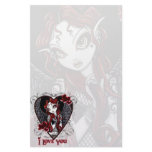 "Stevie" Gothic Valentine Tattoo Angel Stationery