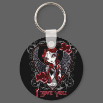 Stevie I Love You Angel Valentin's Day Keychain