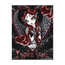 "Stevie" Red Angel Valentine's Day Postcard by mykajelina "Stevie" Red Angel Valentine's Day Postcard