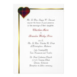 Stewart Red Plaid Heart Wedding Invitation invitations