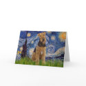 Stgarry Night - Airedale Terrier (#1) cards by masterpiecedogs Stgarry Night - Airedale Terrier (#1) cards