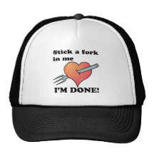 stick a fork in heart im done mesh hat