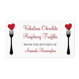 Stick a Fork in my Heart Valentines Baking Label label