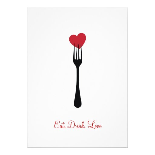 Stick A Fork In My Valentine Invitation (front side)