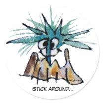 Stick Around Funny Cartoon Barnacle Sticker by zooogle Stick Around Funny Cartoon Barnacle Sticker