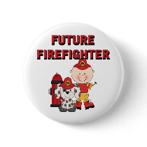 Stick Baby Future Firefighter Tshirts and Gifts Button