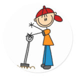 Stick Boy Digging Sticker