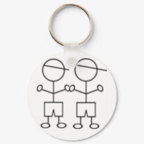 stick boy keychain twin boys