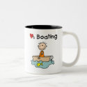 Stick Boy Loves Boating mugs