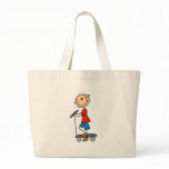 Stick Boy on Scooter Canvas Bag