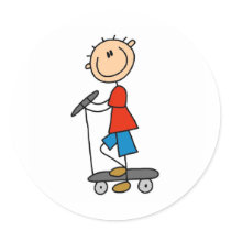 Stick Boy on Scooter stickers by stick_figures Stick Boy on Scooter stickers