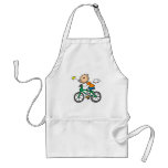 Stick Boy Riding Bicycle Aprons