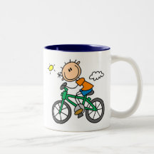 Stick Boy Riding Bicycle Coffee Mug