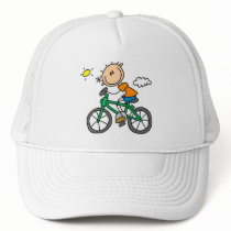 Stick Boy Riding Bicycle hats by stick_figures Stick Boy Riding Bicycle hats