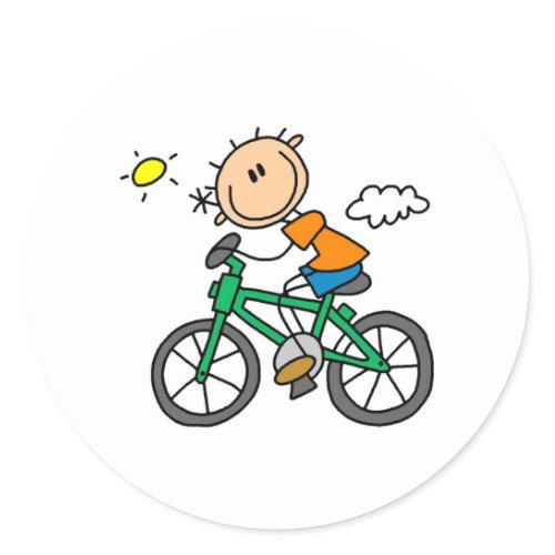 Stick Boy Riding Bicycle sticker