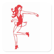 Stick-Chick Square Sticker