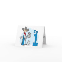 Stick Cowboy 1st Birthday Cards
