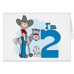 Stick Cowboy 2nd Birthday Greeting Cards